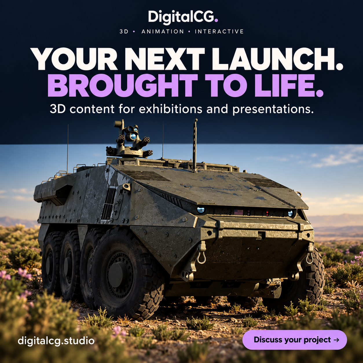 Your next launch. Brought to life. 3D content for exhibitions and presentations.