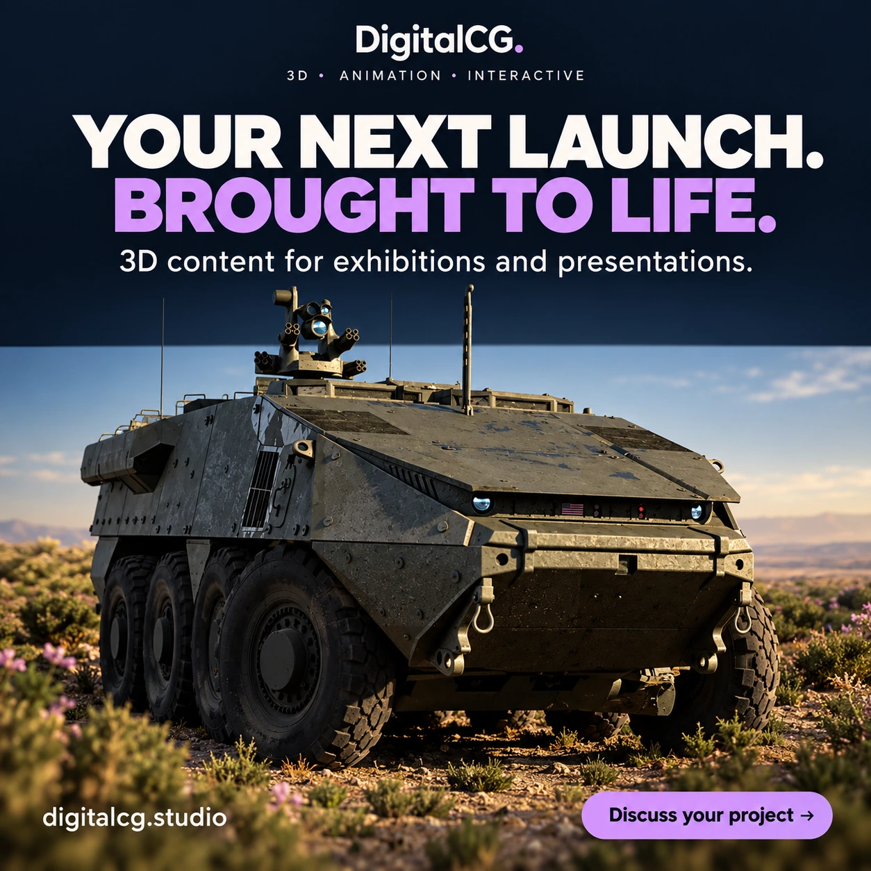 Your next launch. Brought to life. 3D content for exhibitions and presentations.