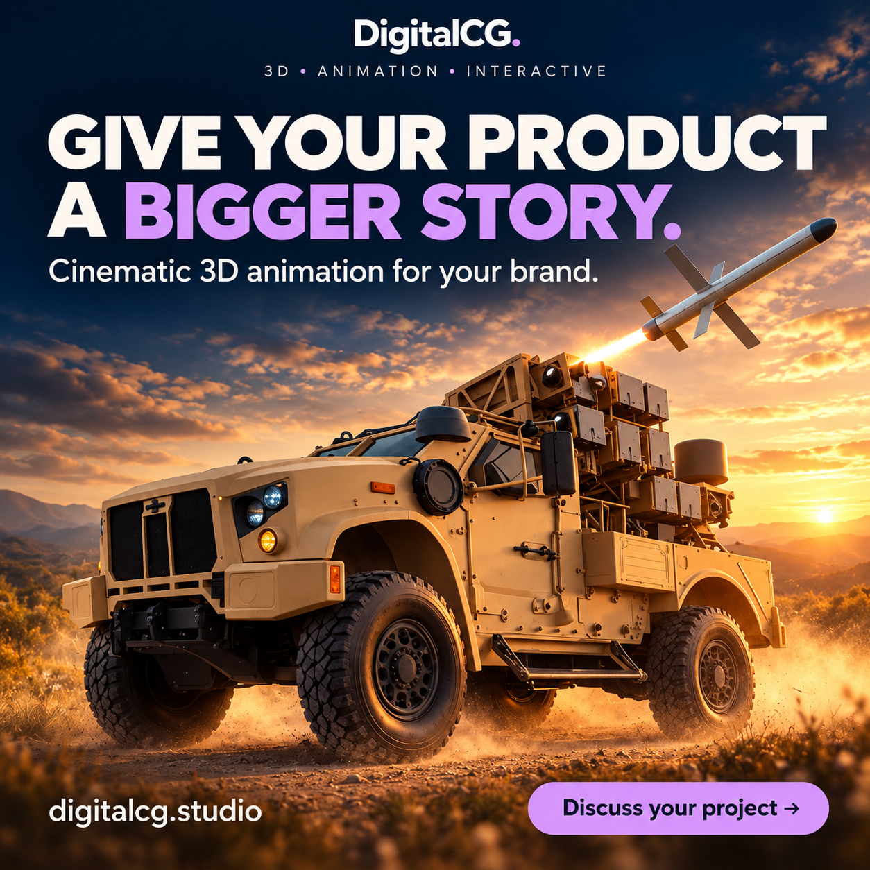 Give your product a bigger story. Cinematic 3D animation for your brand.